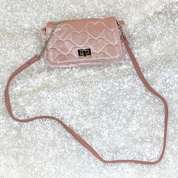 Girls' Quilted Velvet Crossbody Bag New! - Picture 1 of 10